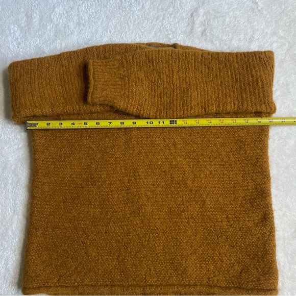 Free People All Mine Alpaca blend Mustard Brown Vneck Sweater oversized L - Picture 7 of 8